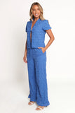 Katya Embroidered Pants Cobalt