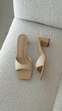 Freda Heel Natural Raffia