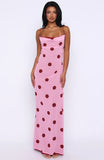 Peony Pop Maxi Dress Pink Polka Dot