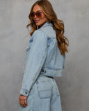 Streamline Curved Hem Denim Jacket