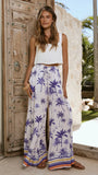 Avery Wide Leg Pants Blue Palm