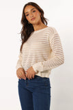 Tricia Open Weave Knit Sweater Cream