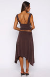 Tropic Drift Midi Skirt Chocolate