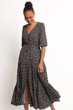 Kelda Dress Black Rosebud Floral