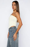 Play Your Part Strapless Bustier Lemon