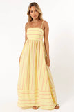Pixie Maxi Dress Yellow Pink Stripe