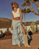 Sandie Tiered Chambray Maxi Skirt
