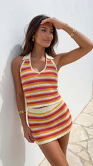 Ibella Halter Crochet Set Orange Multi