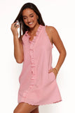 Cassandra Ruffle Mini Dress Pale Pink