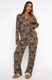 Pillow Talk Printed Long Sleeve Pyjama Set Leopard