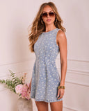 Bloom Darling Floral Denim Mini Dress