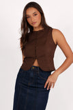 Daniella Linen Vest Chocolate Brown
