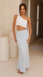 Abia Maxi Dress White Blue