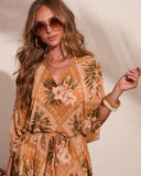 Shoreline Haze Printed Kaftan Cover Up Maxi Dress