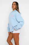 With Love Kisses Oversized Hoodie Baby Blue