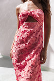Tyler Strapless Midi Dress Watermelon
