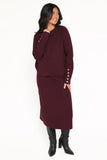 Bridget Maxi Skirt Sweater Set Maroon