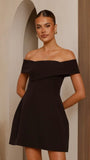 Zyan Off Shoulder Mini Dress Black