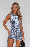 Trip Of A Lifetime Mini Dress Sky Choc Stripe