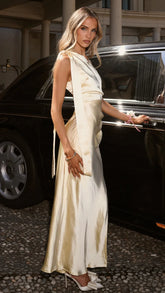 Halle One Shoulder Maxi Dress Yellow