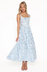 Marcelline Maxi Dress Blue Brocade