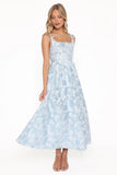Marcelline Maxi Dress Blue Brocade