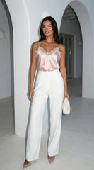 Lugano Luxe Texture Wide Pant Ivory