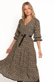 Simone Midi Dress Midnight Daisy