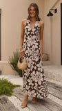 Solange Maxi Dress Chocolate Floral