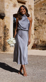 Esther Maxi Dress Steel Blue