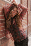 Marni Organza Top Red Plaid