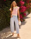 Teien Rigid High Rise Barrel Pintuck Jeans