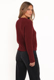 Jones Rosette Cardigan Burgundy