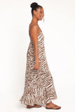 Kelsie Midi Dress Brown Zebra