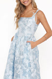 Marcelline Maxi Dress Blue Brocade