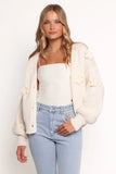 Harlee Flower Cardigan White