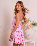 Petal Halo Floral Sweetheart Mini Dress