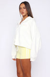 Verano Sixteen Viola Oversized Slouch Zip Front Hoodie White