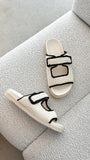 Abbot Sandals White Black Contrast