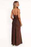 Evana Lace Maxi Dress Brown