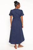 Ilyana Short Sleeve Maxi Dress Navy
