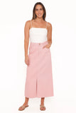 Dana Denim Midi Skirt Dusty Pink