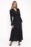 Verna Long Sleeve Maxi Dress Black