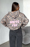 Offstage Printed Oversized Hoodie Dark Leopard