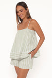 Aiesha Short Set Sage Stripe