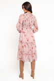 Alamea Long Sleeve Midi Dress Pink Floral