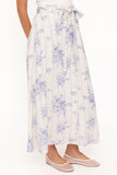 Xander Tie Waist Midi Skirt Lilac Floral