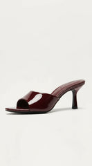 Malina Heeled Mules Burgundy