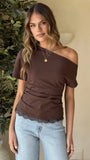 Tallie Lace Top Chocolate
