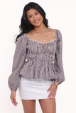 Saphia Top Brown Gingham